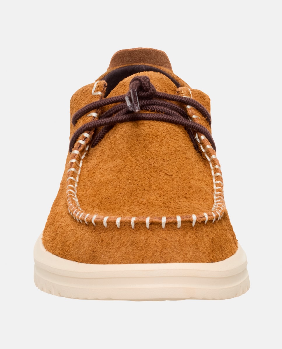 Sapatos de Atacadores em Croute Camel-4