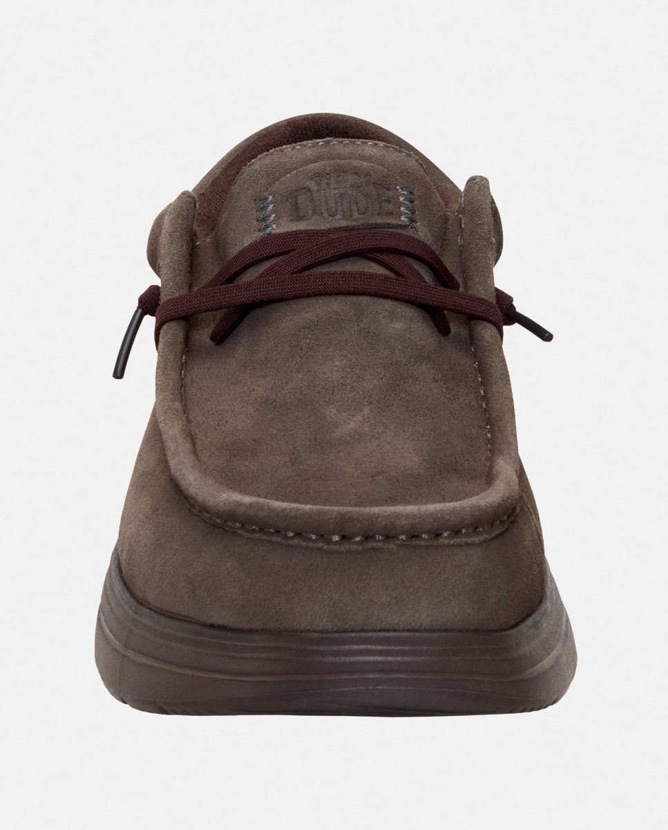 Sapatos de Atacadores em Camurça Castanho-4