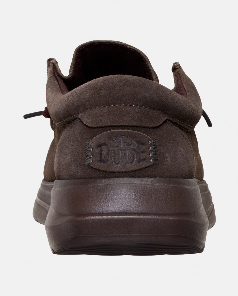 Sapatos de Atacadores em Camurça Castanho-6