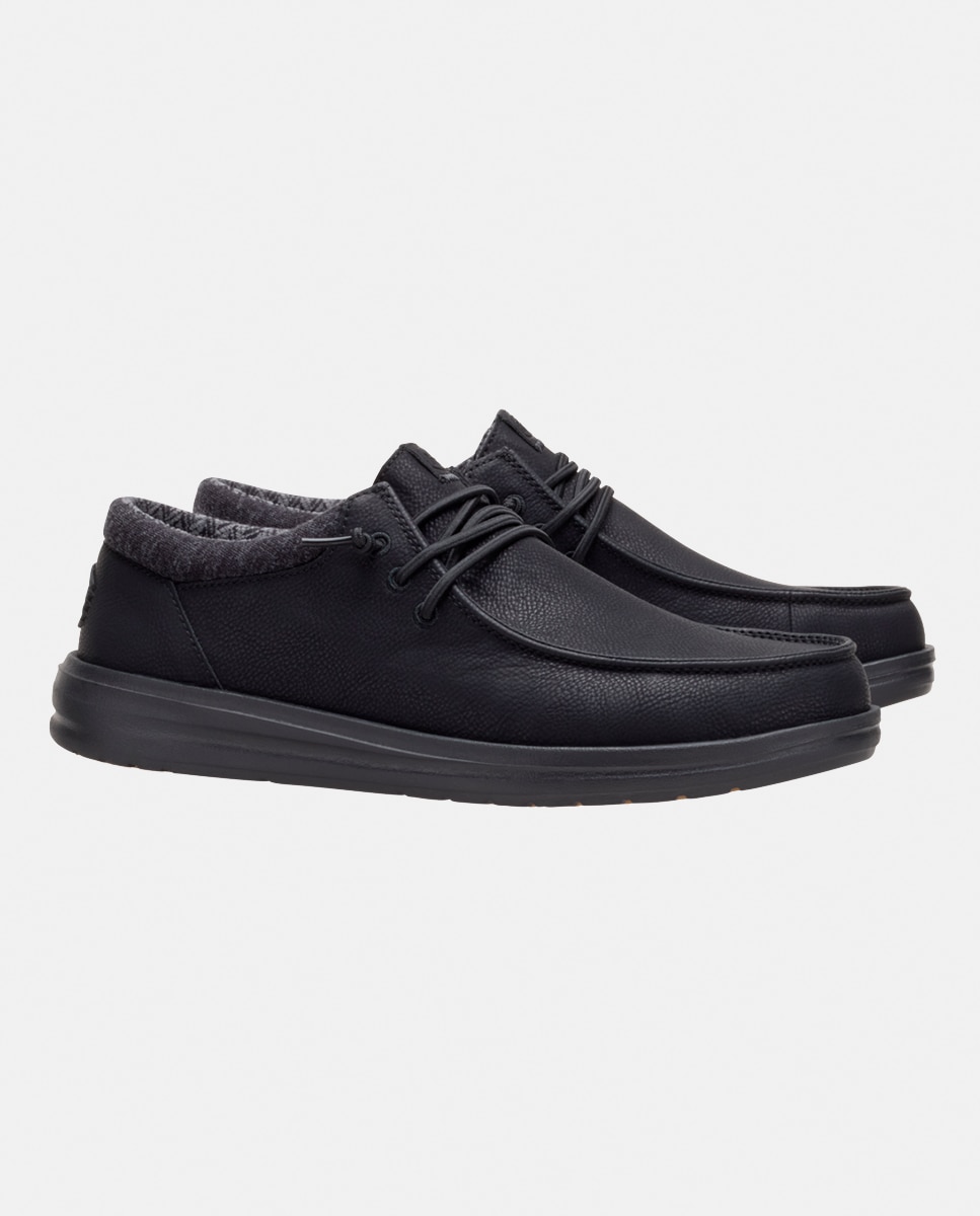 Sapatos de Atacadores em Nobuck Sintético Preto-2