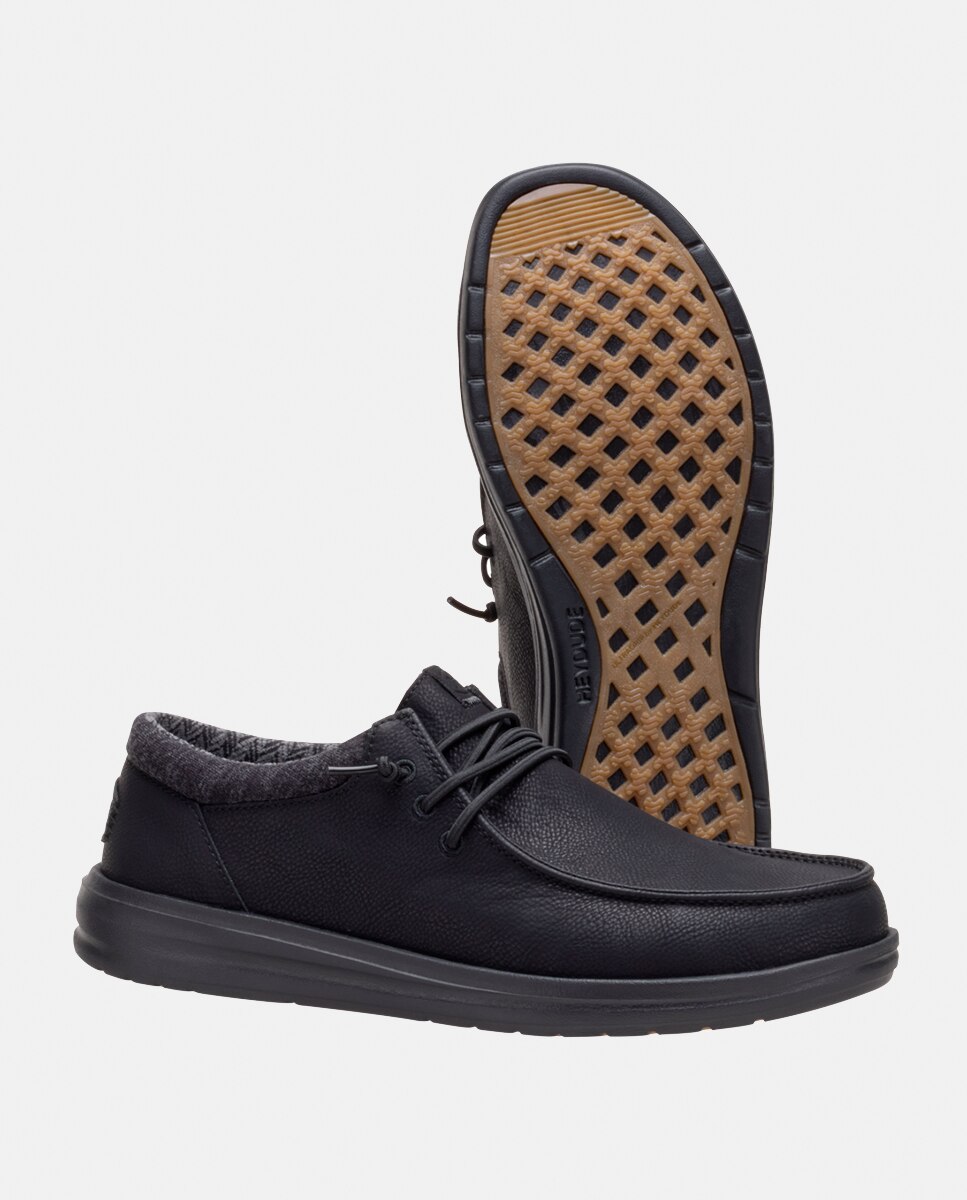 Sapatos de Atacadores em Nobuck Sintético Preto-3