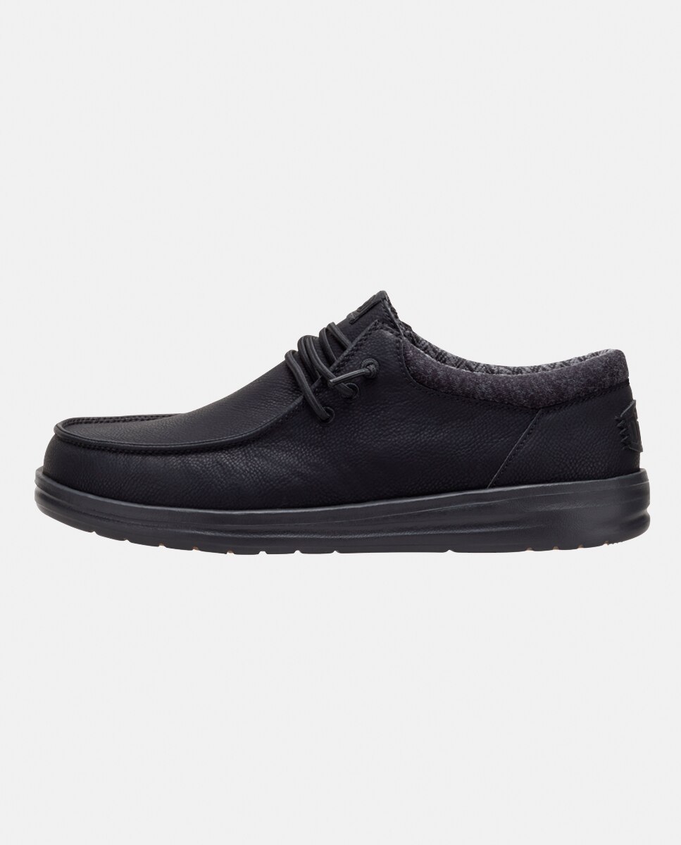 Sapatos de Atacadores em Nobuck Sintético Preto-5