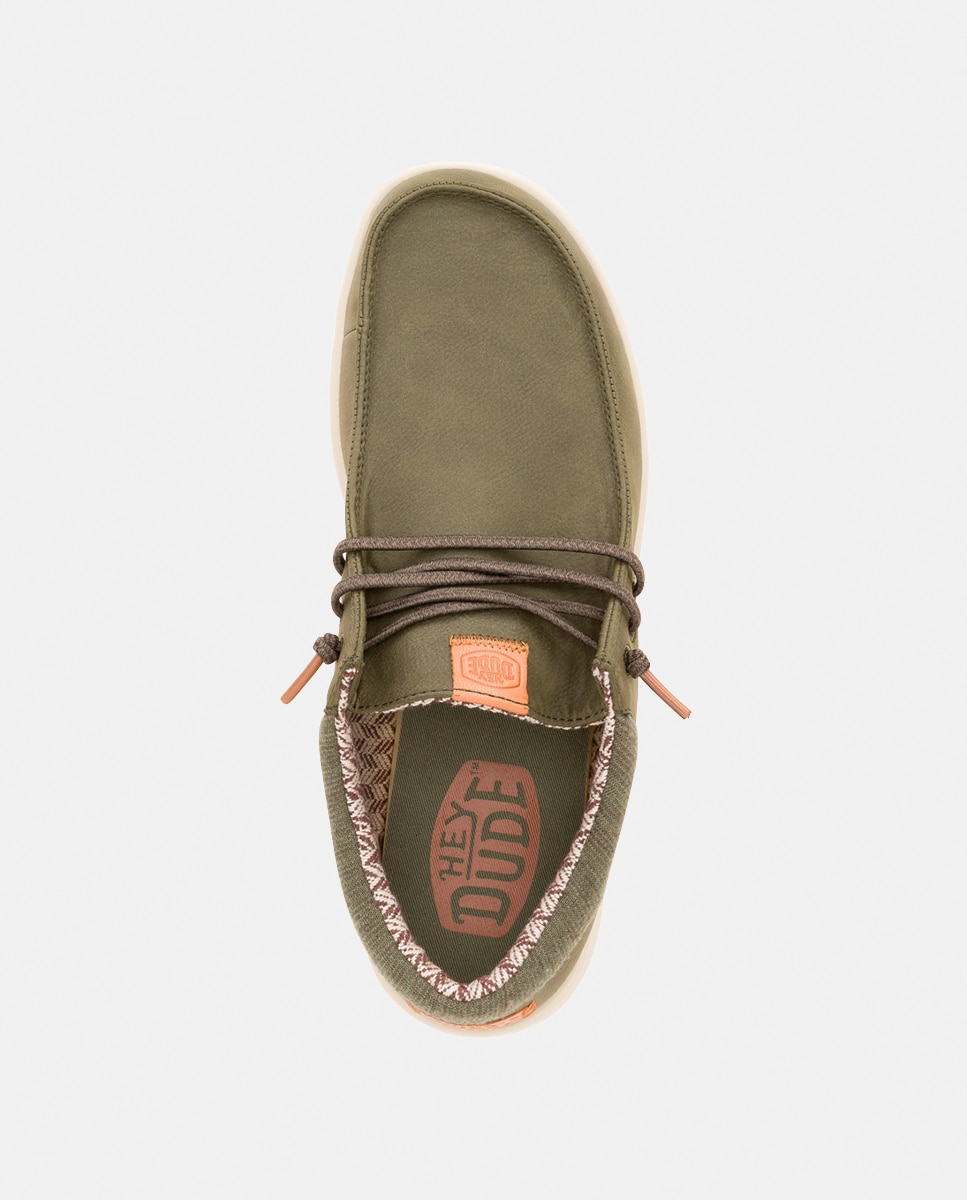 Sapatos de Atacadores em Nobuck Sintético Caqui-7