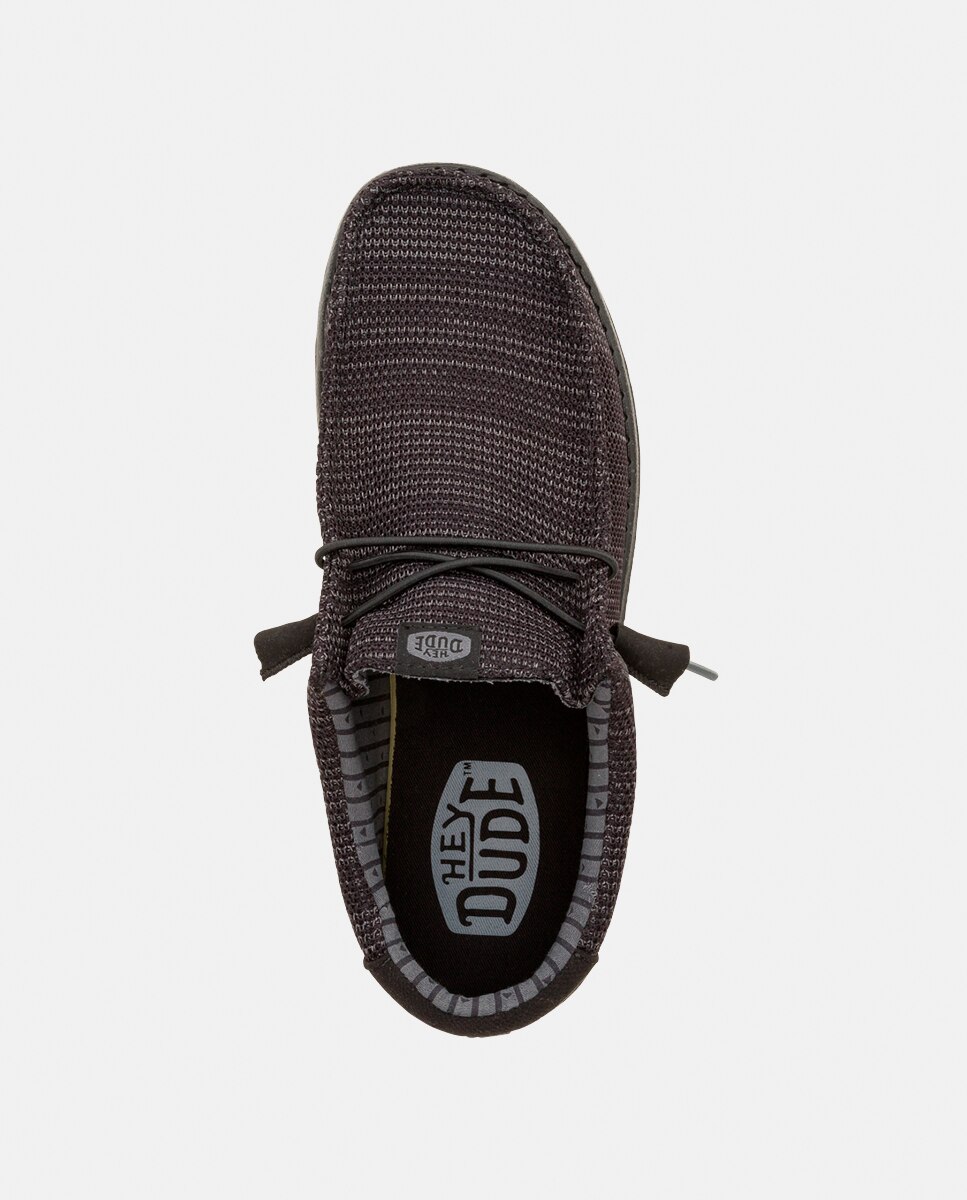 Sapatos de Atacadores em Malha Elástica Preto-7
