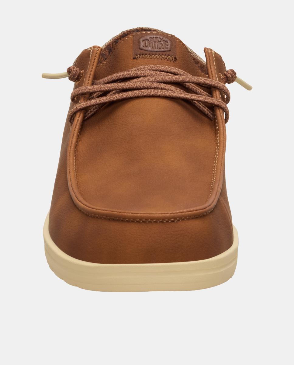 Sapatos de atacadores de homem em nobuk sintético Castanho caramelo-6