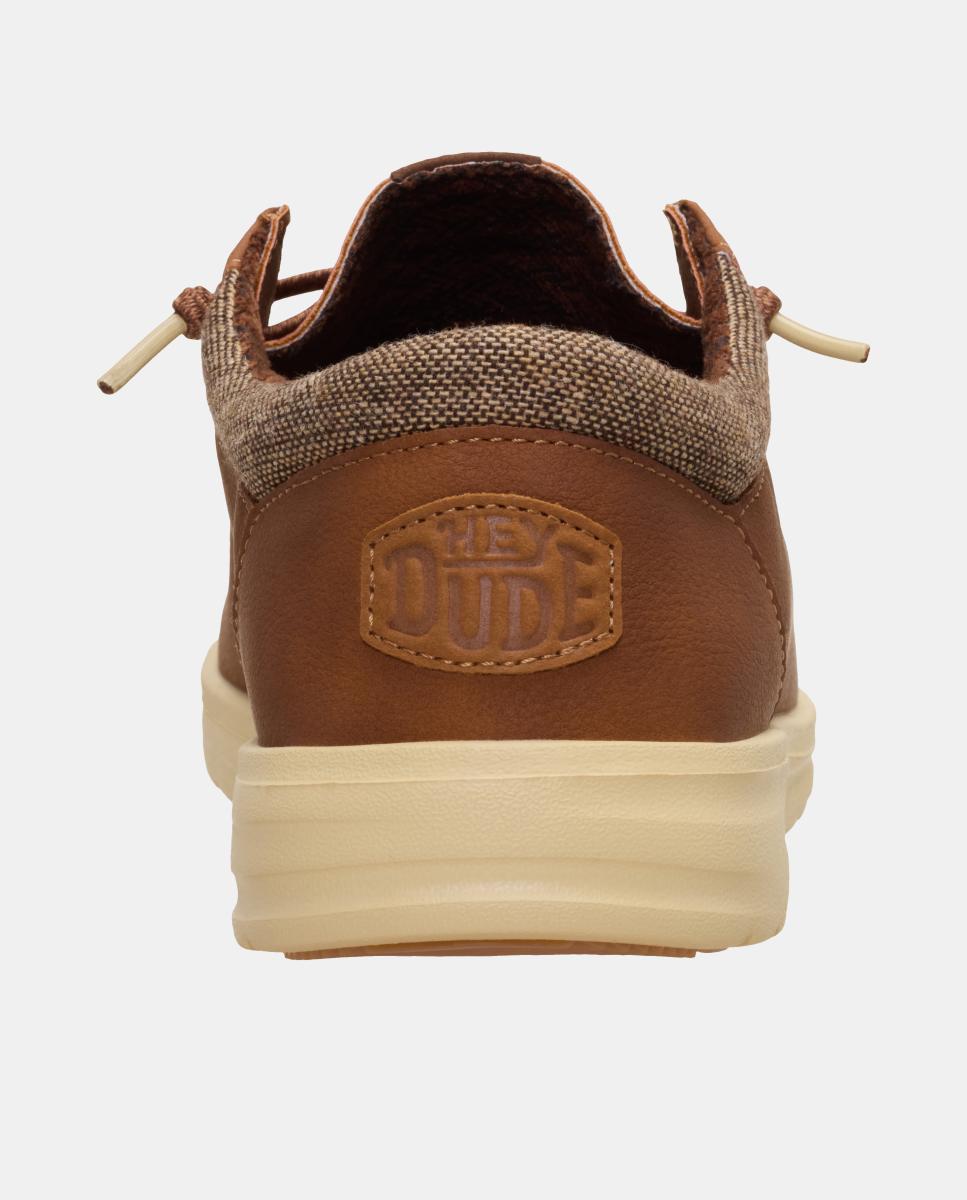Sapatos de atacadores de homem em nobuk sintético Castanho caramelo-7