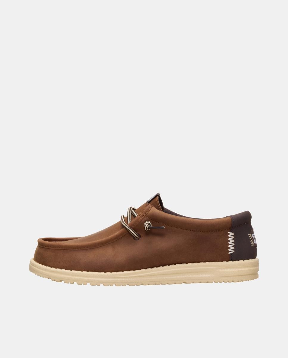 Sapatos de atacadores de homem em pele Castanho-2