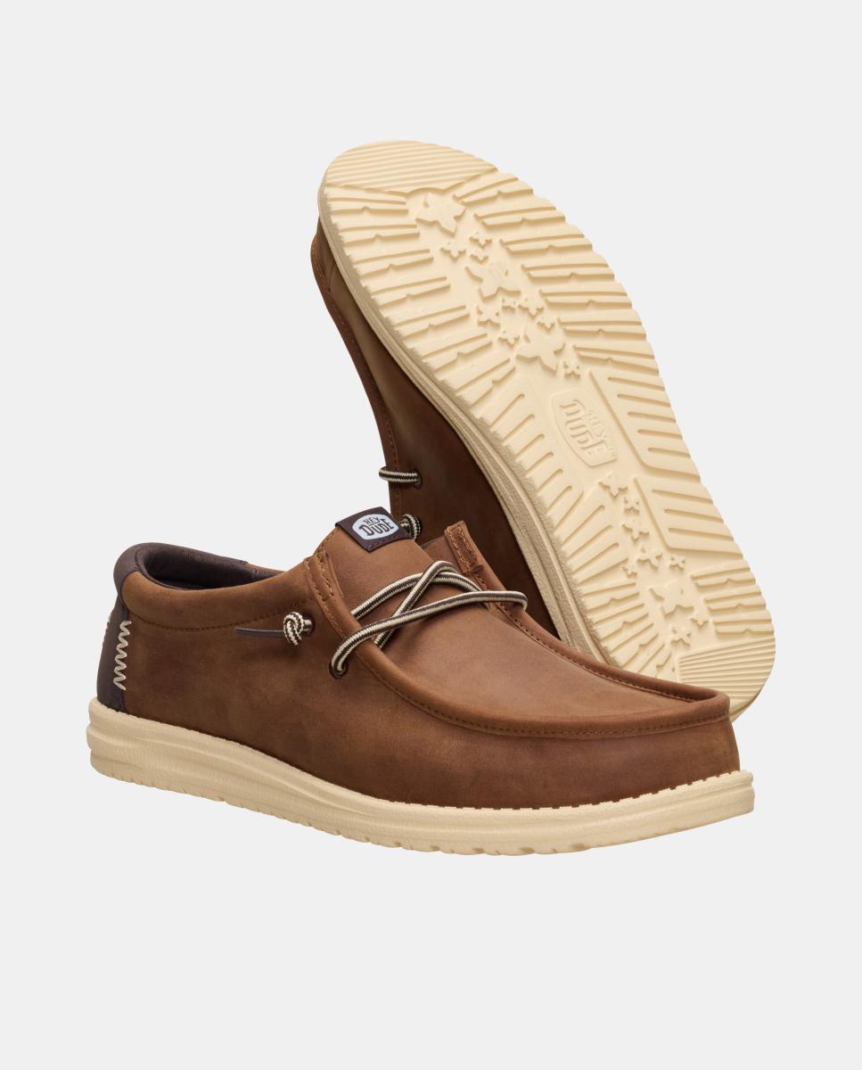 Sapatos de atacadores de homem em pele Castanho-5