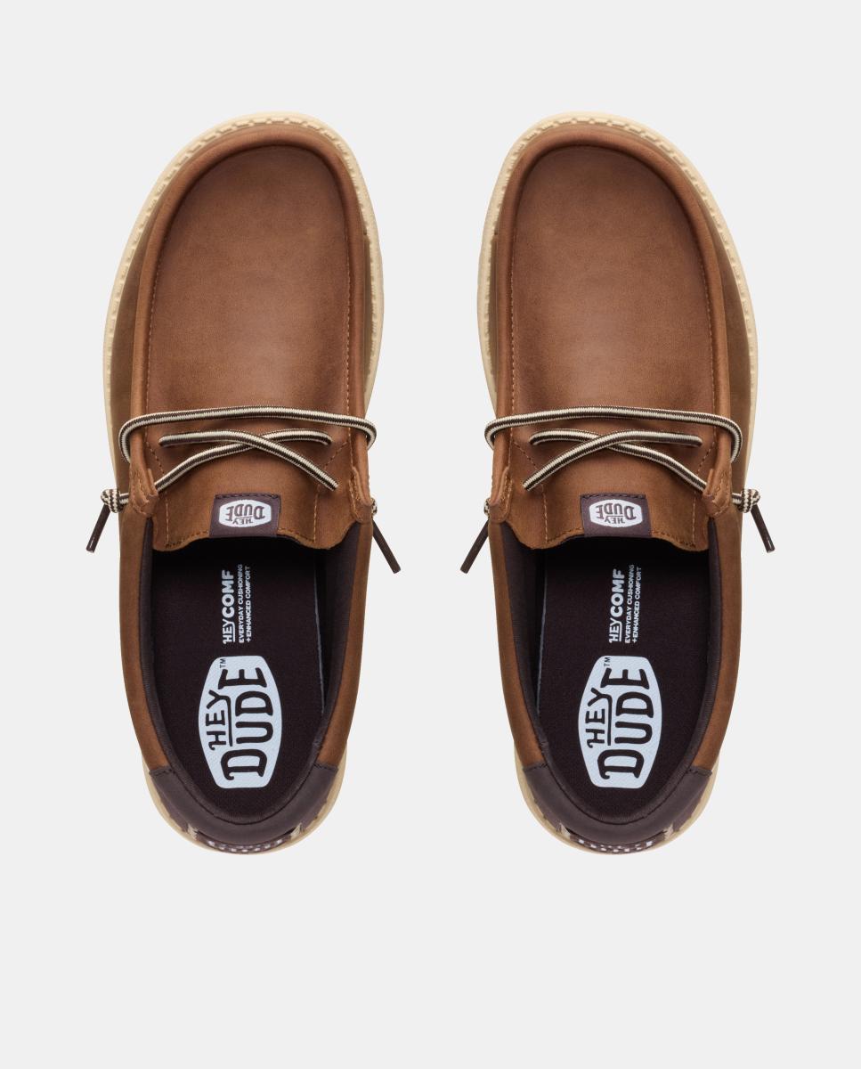 Sapatos de atacadores de homem em pele Castanho-8