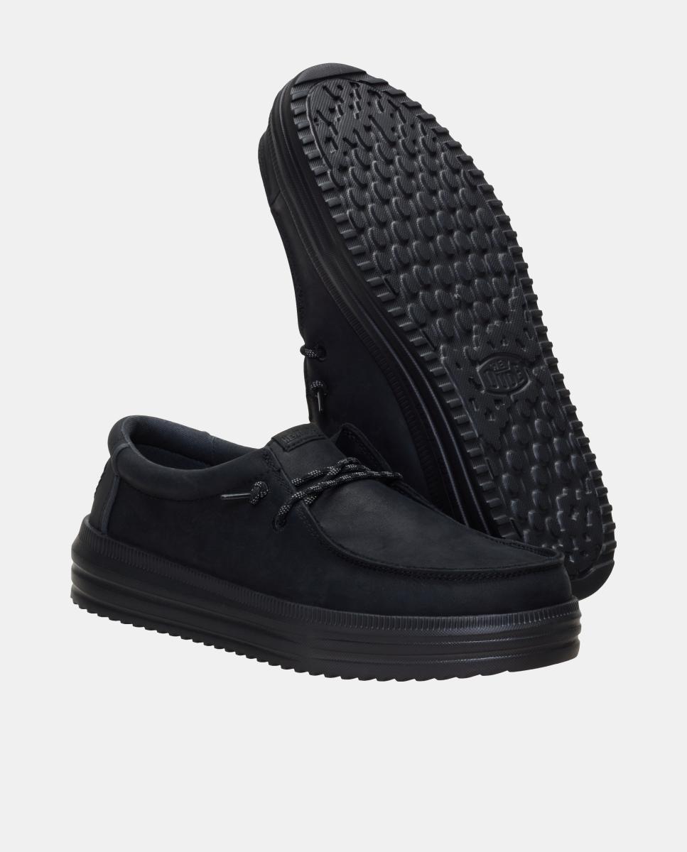 Sapatos de atacadores de homem em pele Preto-5