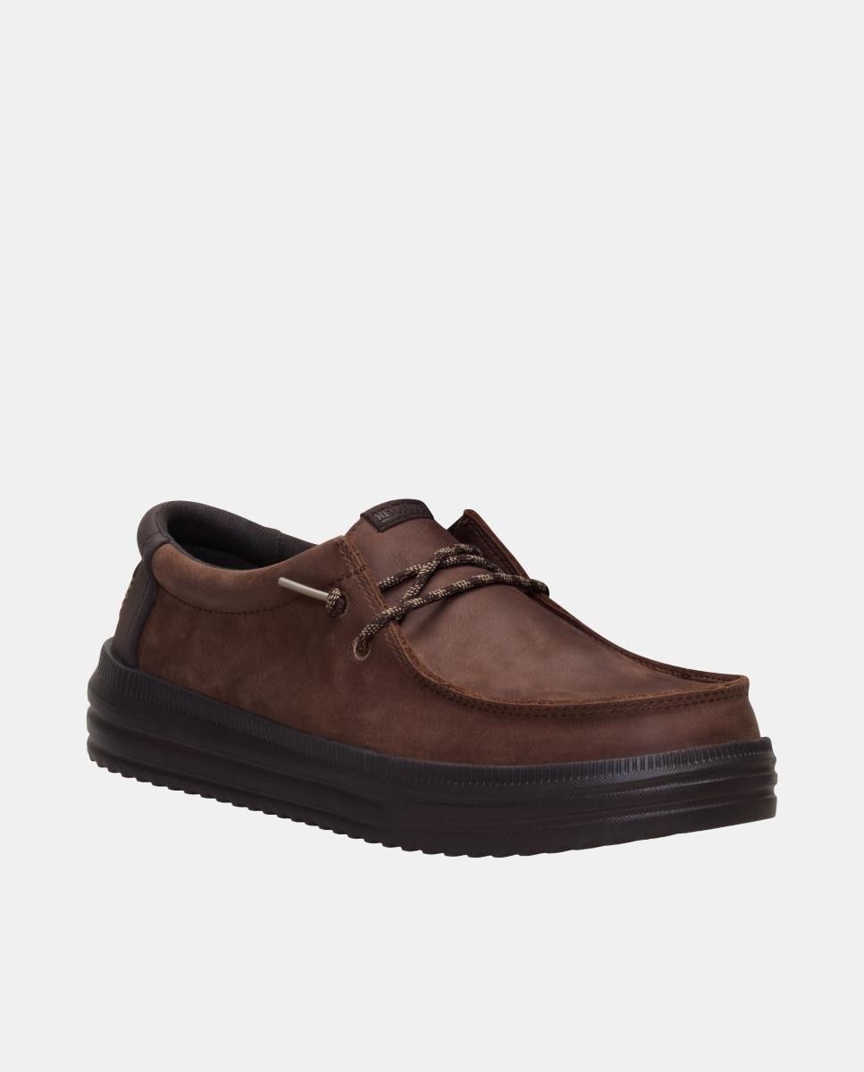 Sapatos de atacadores de homem em pele Castanho-escuro-3