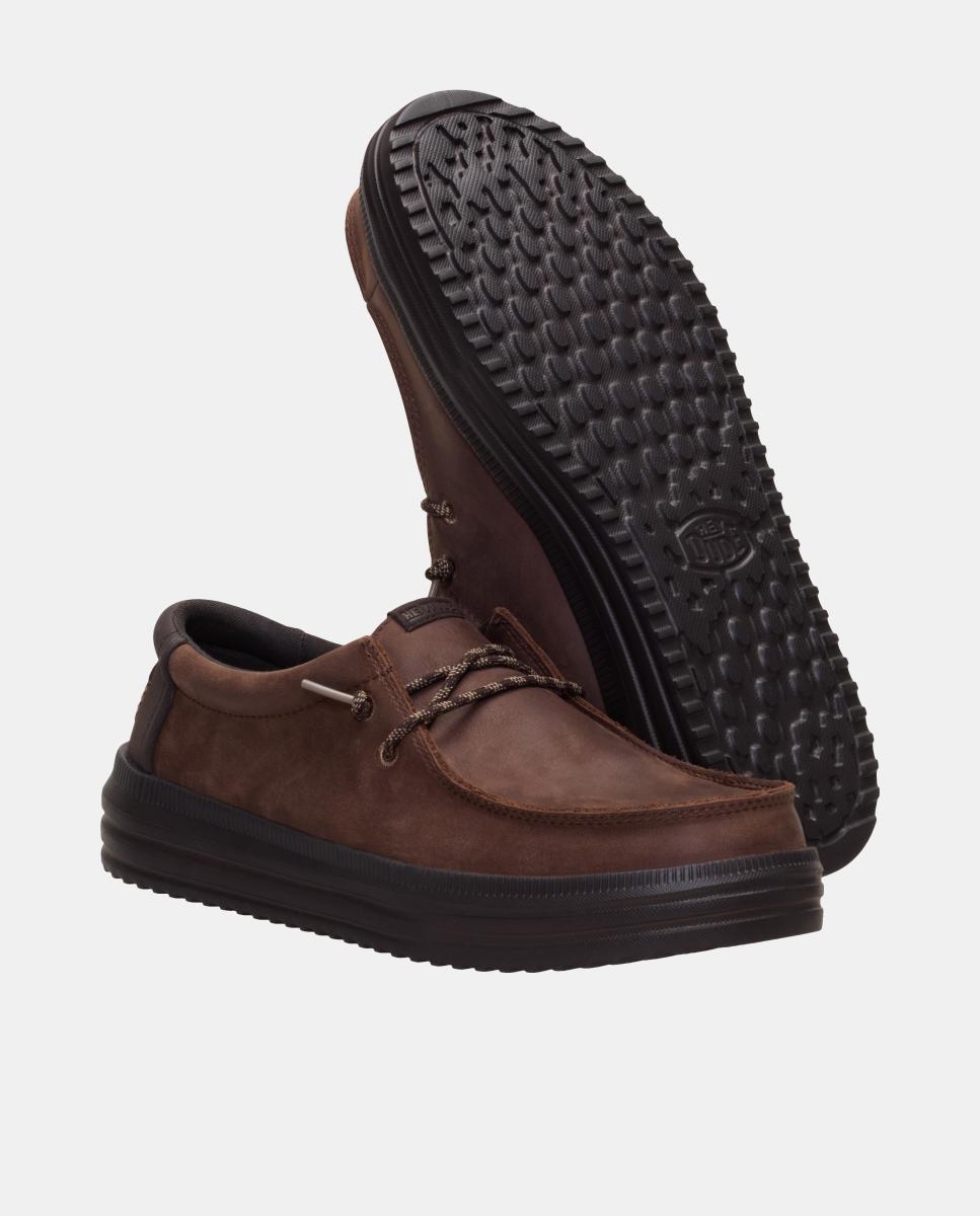 Sapatos de atacadores de homem em pele Castanho-escuro-5