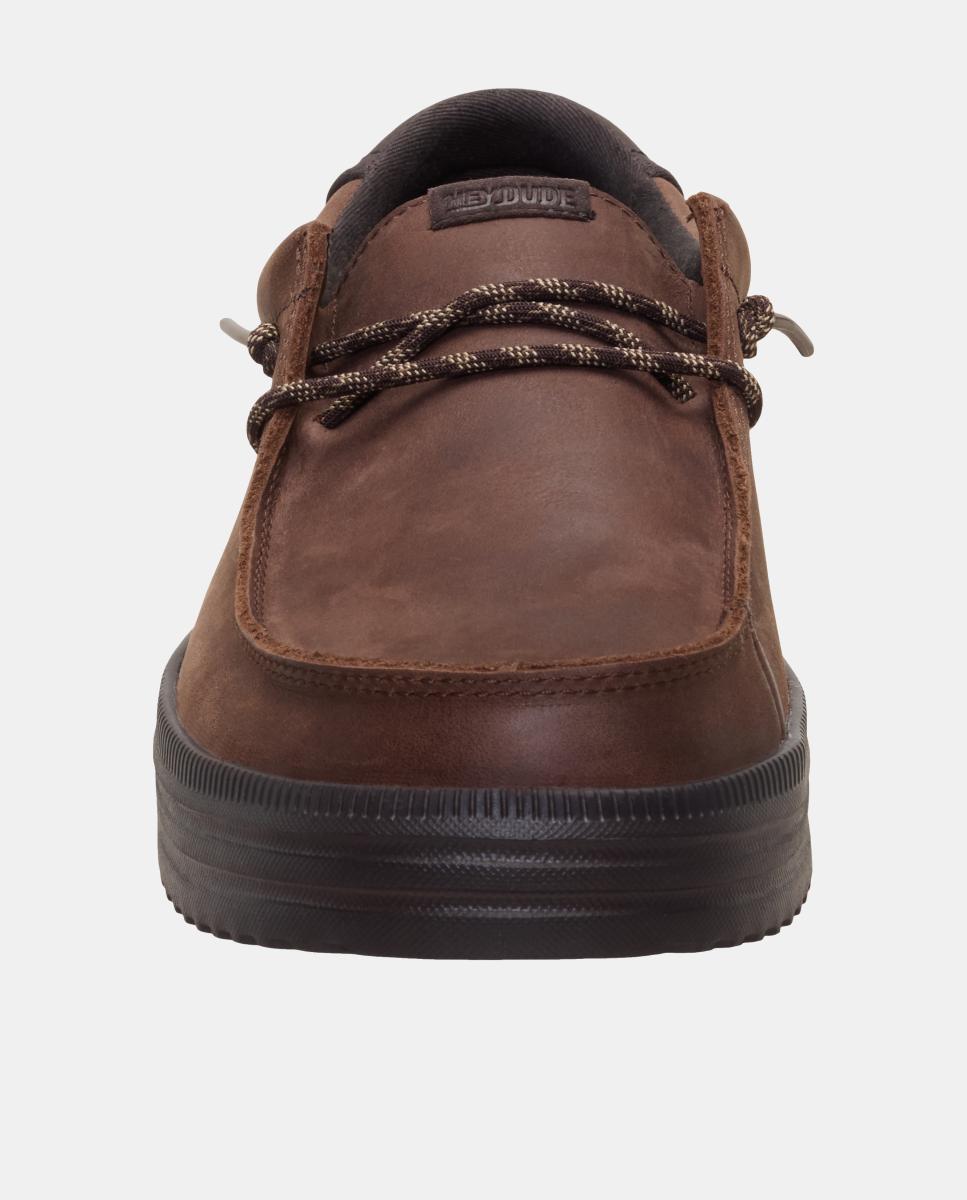 Sapatos de atacadores de homem em pele Castanho-escuro-6