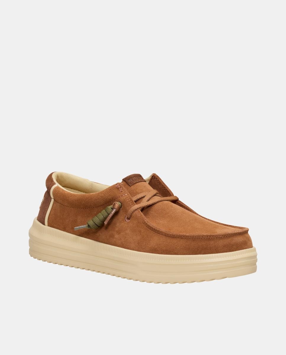 Sapatos de atacadores de homem em pele Castanho-3