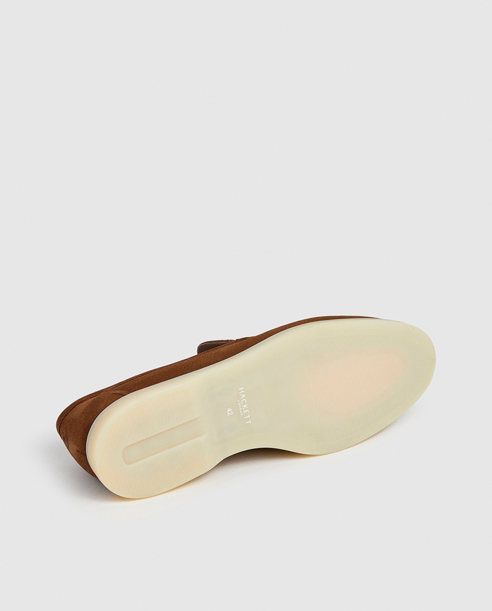 Mocassins de Camurça com Sola de Borracha Castanho-claro-6