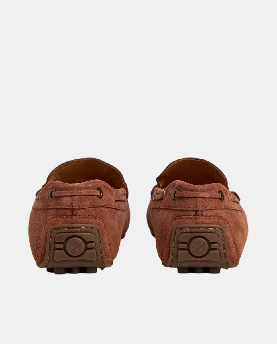 Mocassins de Camurça com Laço Castanho-4