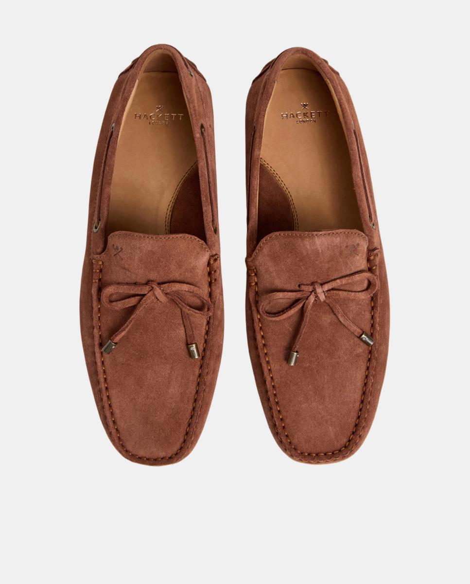 Mocassins de Camurça com Laço Castanho-6