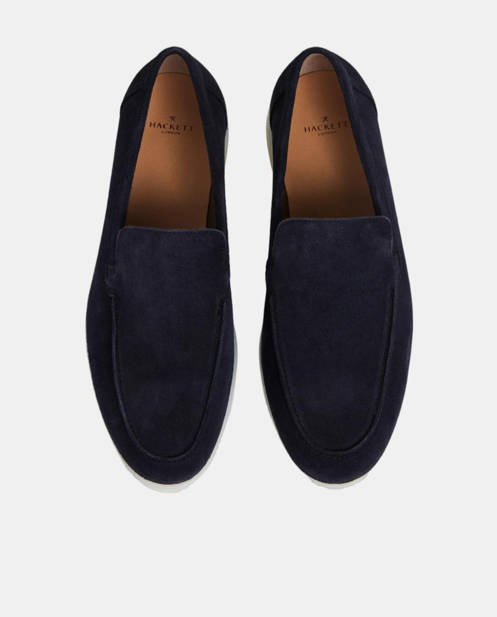 Mocasines de ante de hombre con suela de goma - Hackett - Azul marino Azul marino-2