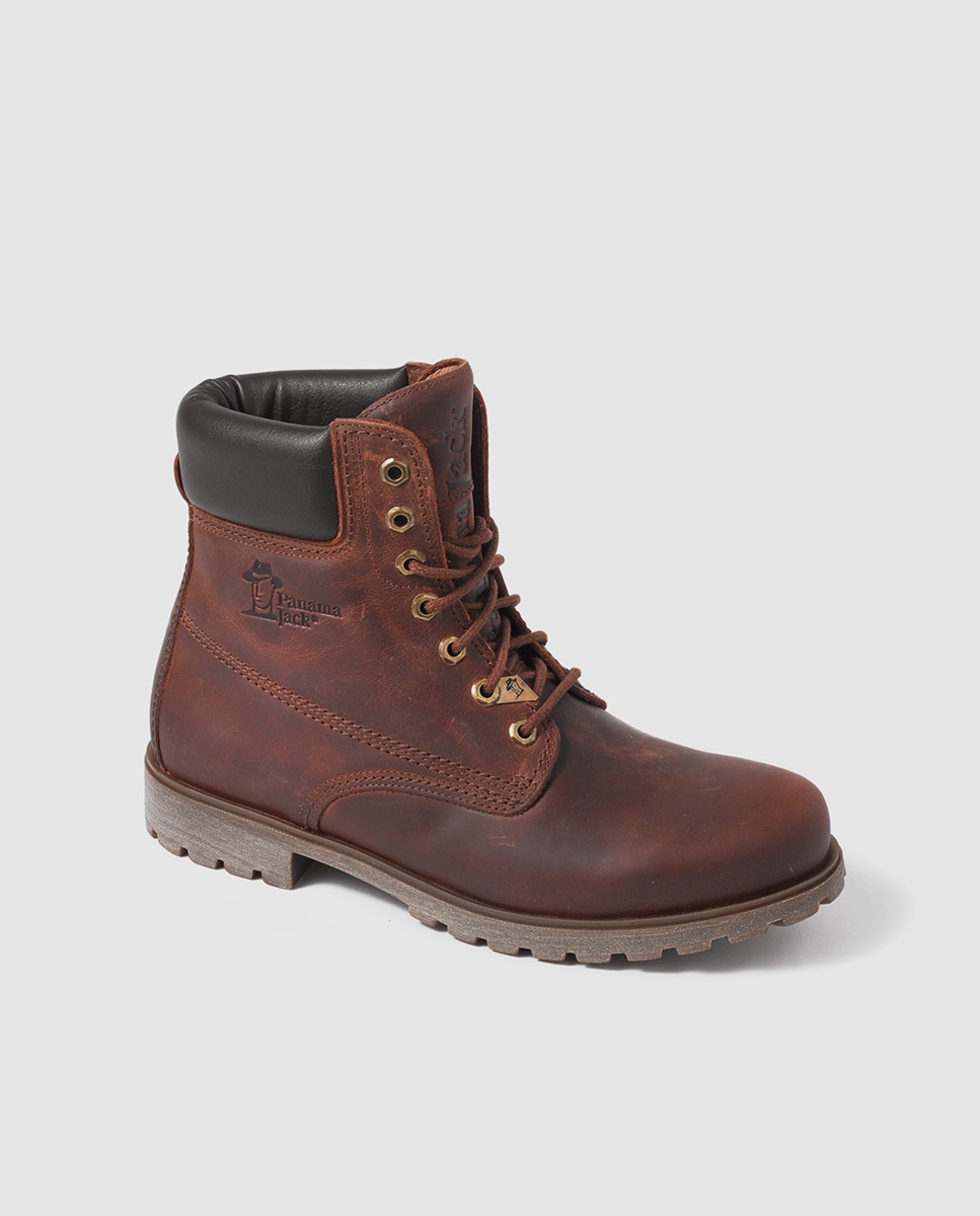 Botas de homem Panama Jack em pele castanhas Castanho-1