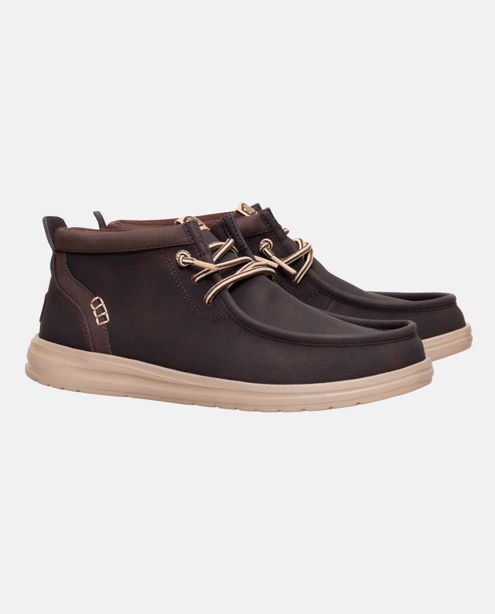 Botins de Atacadores Antiderrapantes Castanho-escuro-2