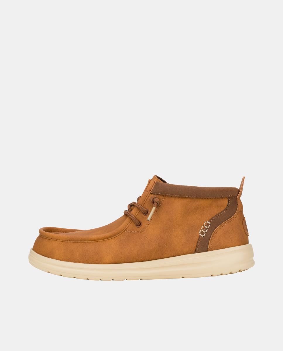 Botins de atacadores de homem antideslizcamurça Castanho-2