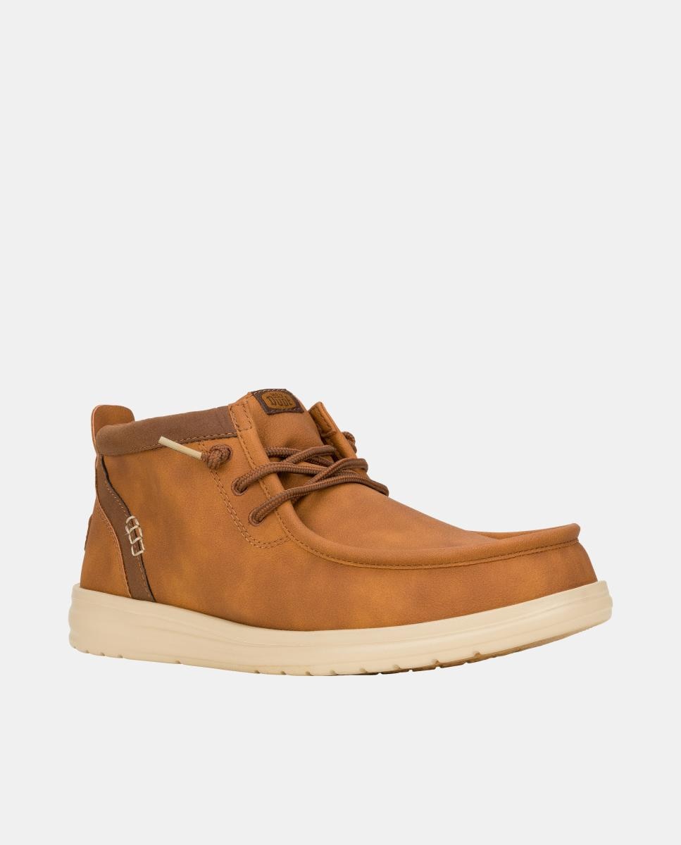 Botins de atacadores de homem antideslizcamurça Castanho-3