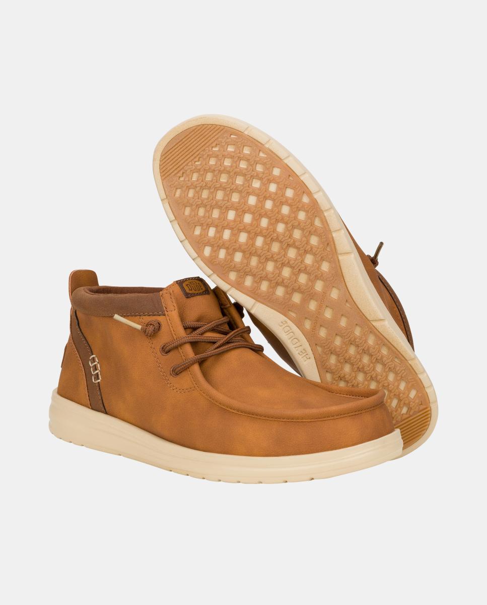 Botins de atacadores de homem antideslizcamurça Castanho-5