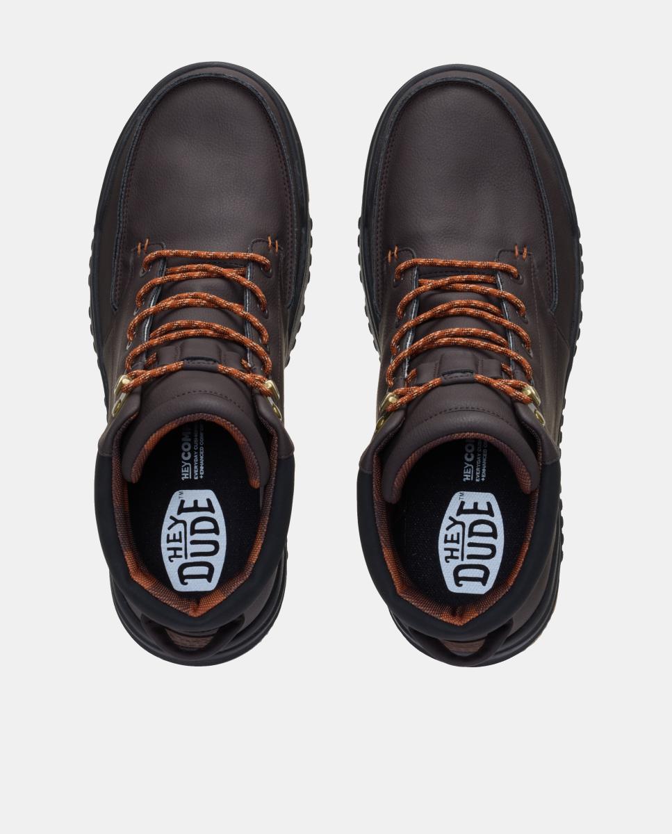 Botas de atacadores de homem impermeáveis Castanho-escuro-8