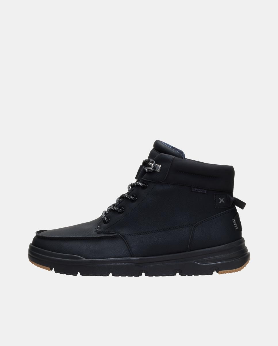 Botas de atacadores de homem impermeáveis Preto-2