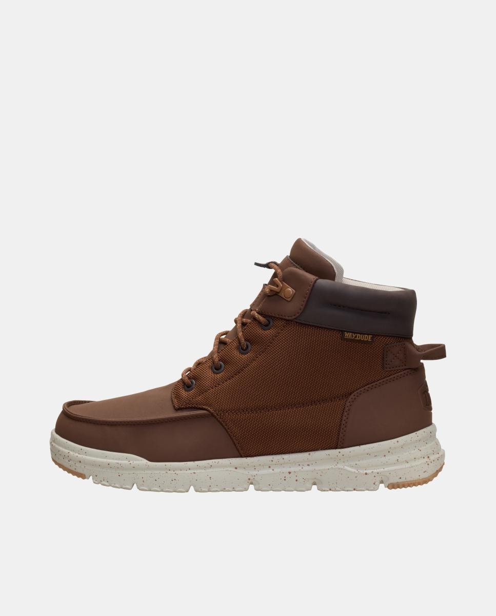 Botas de atacadores de homem em nylon Castanho-escuro-2