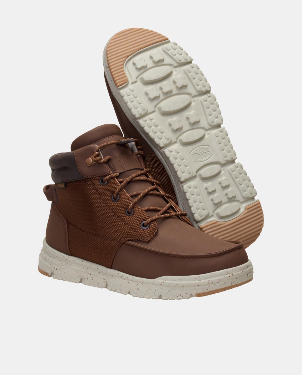 Botas de atacadores de homem em nylon Castanho-escuro-5