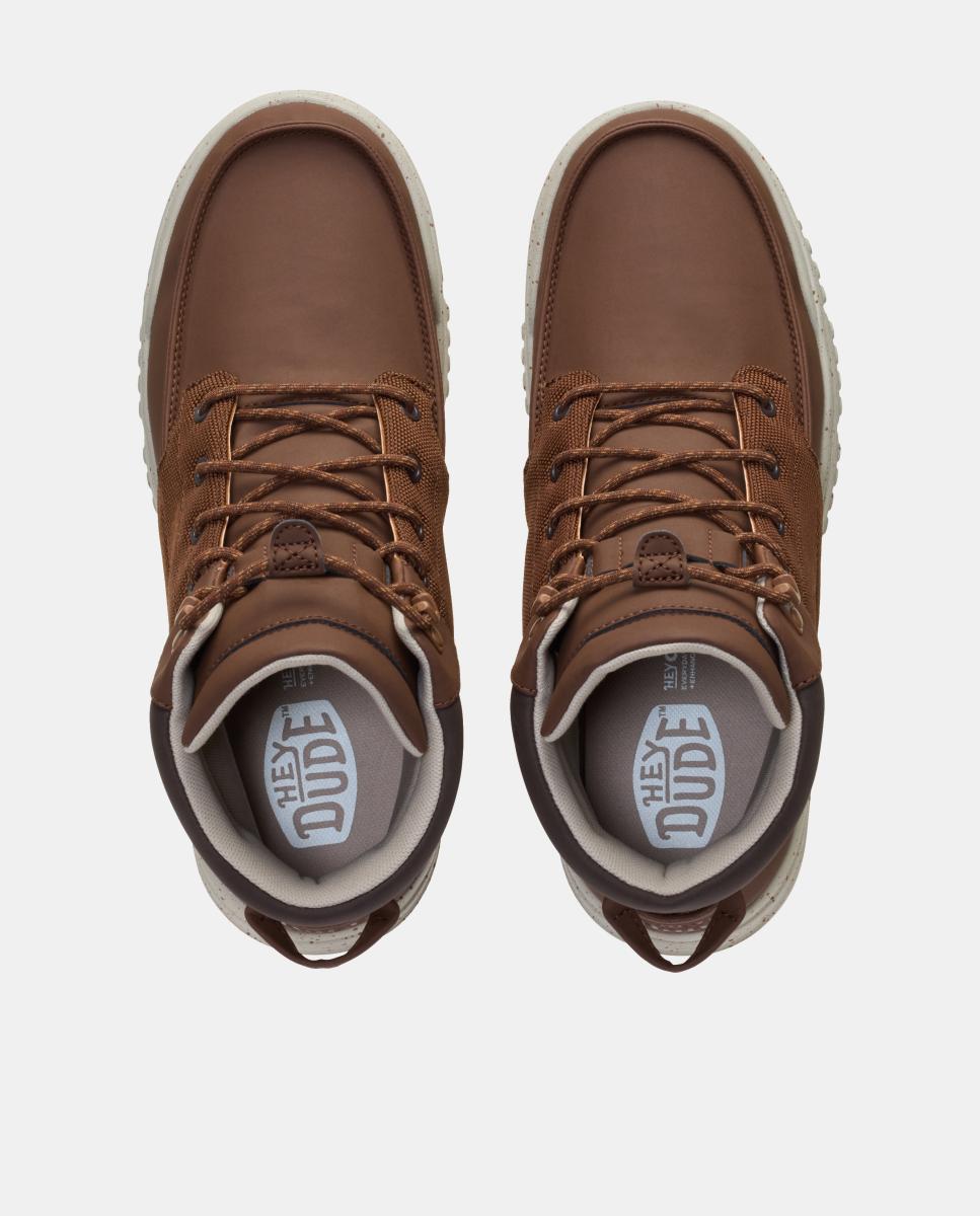 Botas de atacadores de homem em nylon Castanho-escuro-8