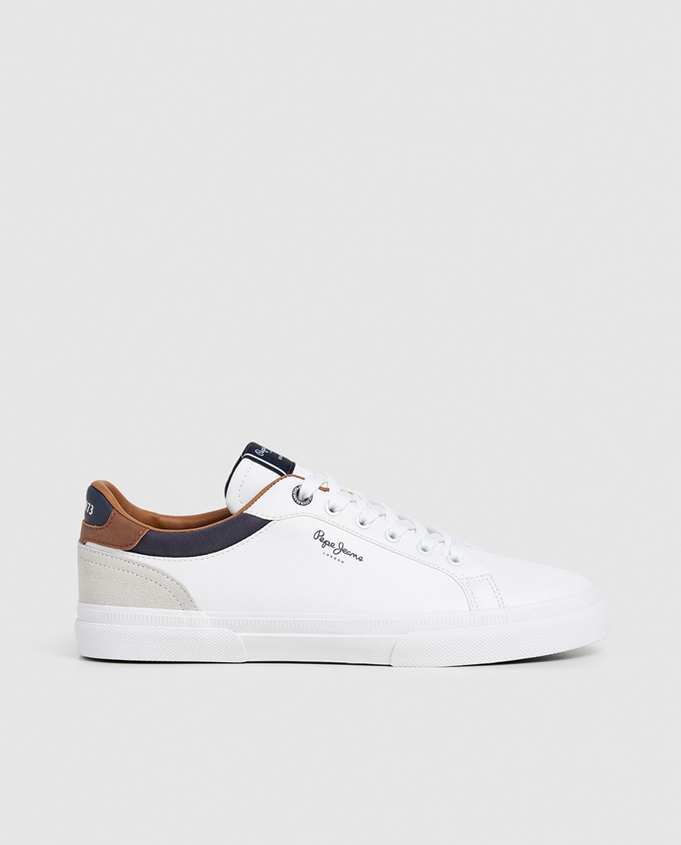 Pepe Jeans - Zapatilla de corte bajo con suela vulcanizada y detalles en contraste de color..