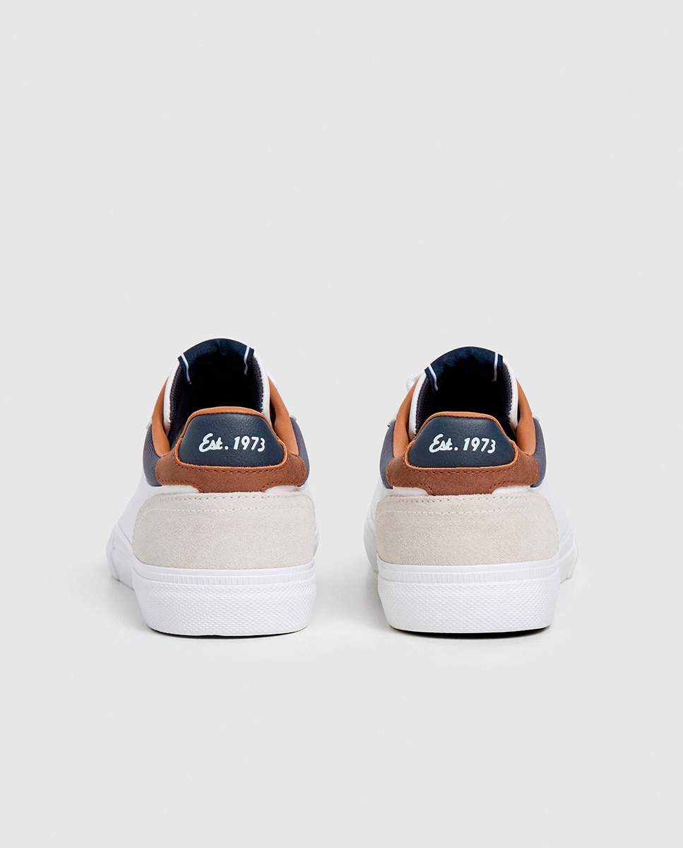 Zapatilla de corte bajo con suela vulcanizada y detalles en contraste de color. - Pepe Jeans - Blanco Blanco-2