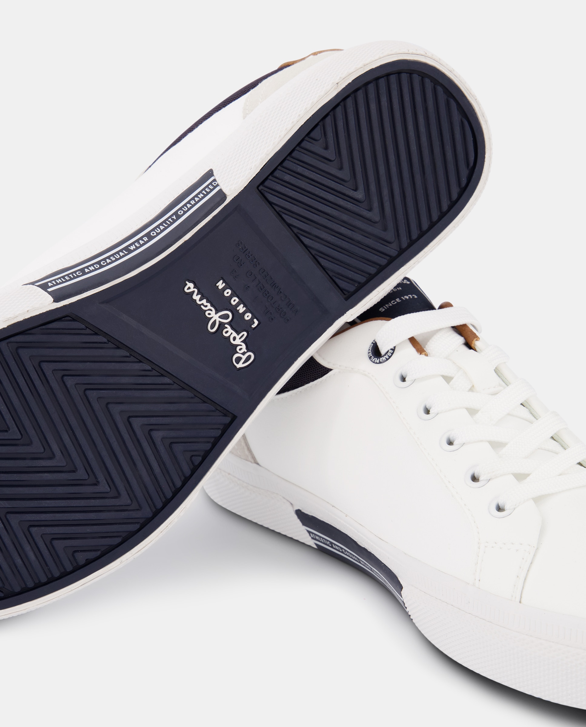 Zapatilla de corte bajo con suela vulcanizada y detalles en contraste de color. - Pepe Jeans - Blanco Blanco-6