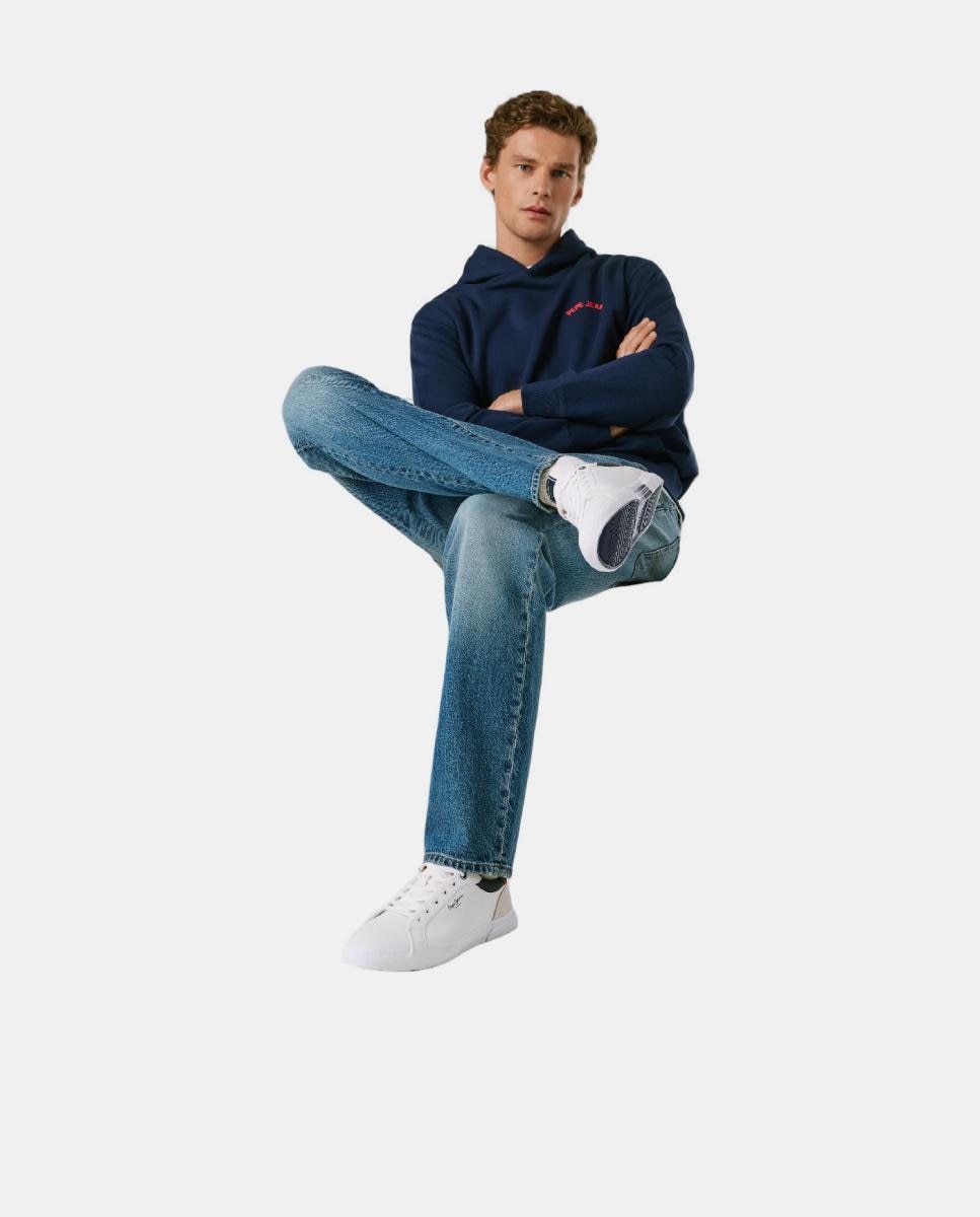 Zapatilla de corte bajo con suela vulcanizada y detalles en contraste de color. - Pepe Jeans - Blanco Blanco-8