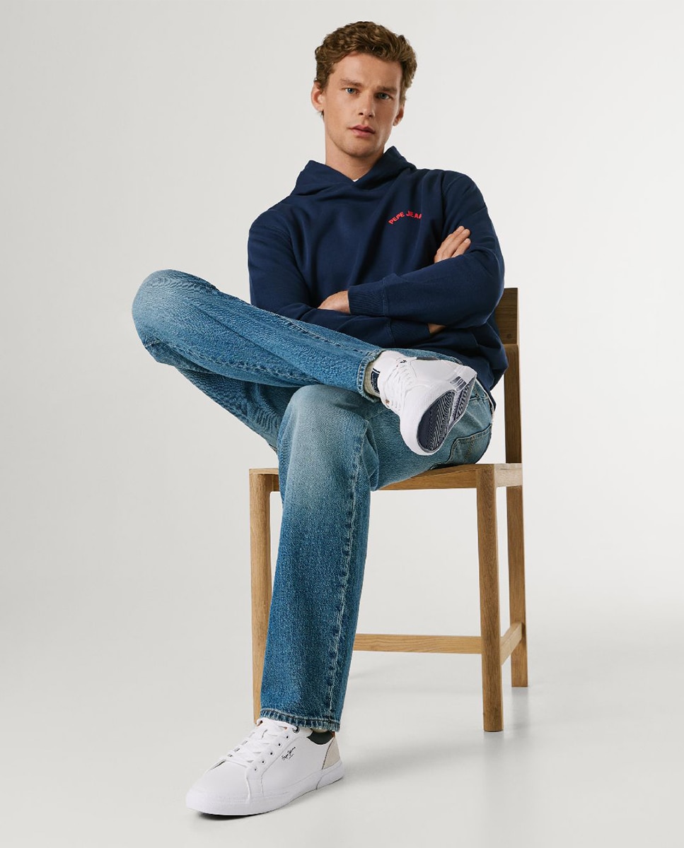 Zapatilla de corte bajo con suela vulcanizada y detalles en contraste de color. - Pepe Jeans - Blanco Blanco-9