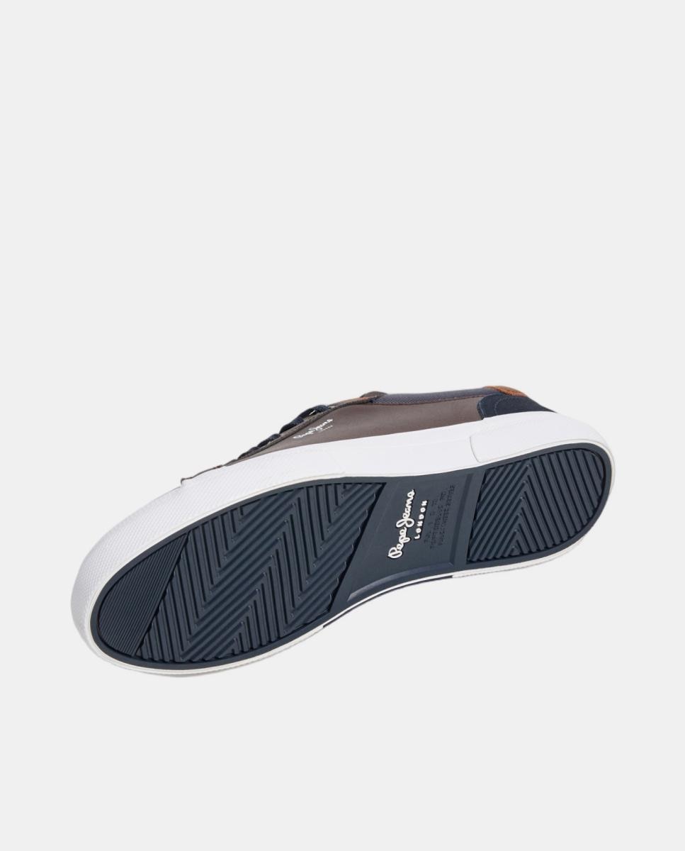 Sapatilhas Baixas Kenton com Logótipo Lateral Castanho-4