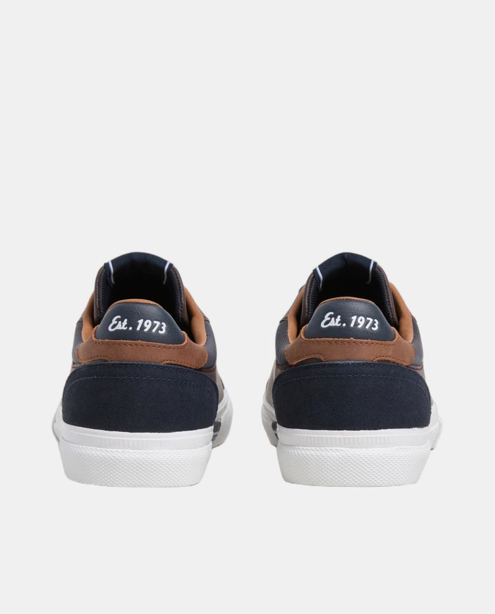 Sapatilhas Baixas Kenton com Logótipo Lateral Castanho-5