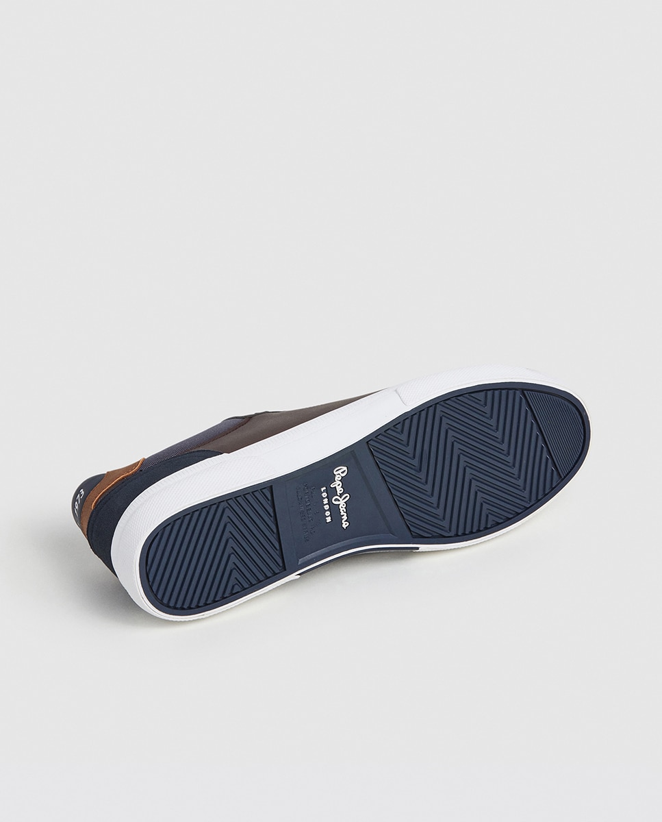 Sapatilhas Baixas Kenton com Logótipo Lateral Castanho-6