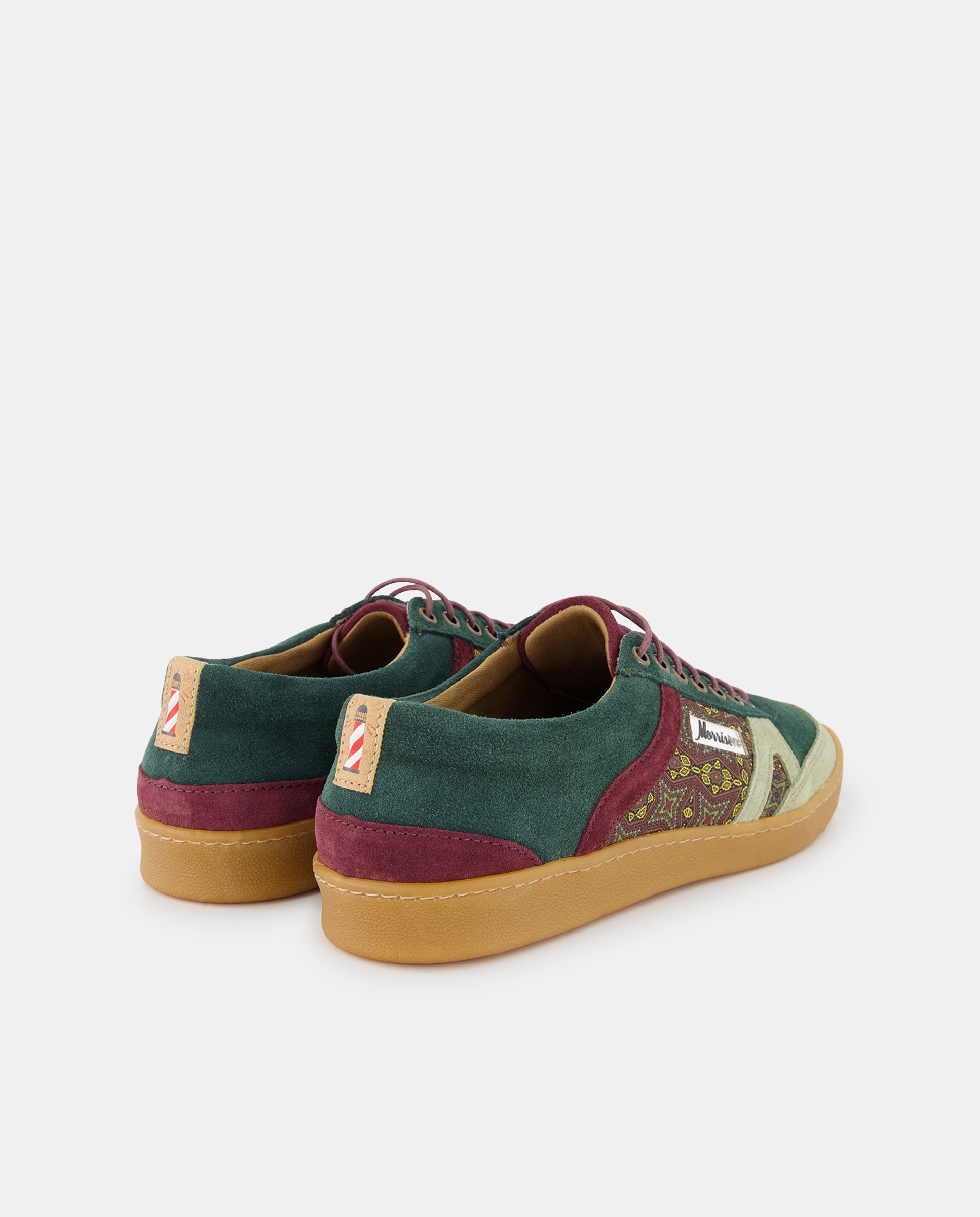 Sapatilhas Baixas Evergreen com Estampado e em Croute - Multicolor Verde-3