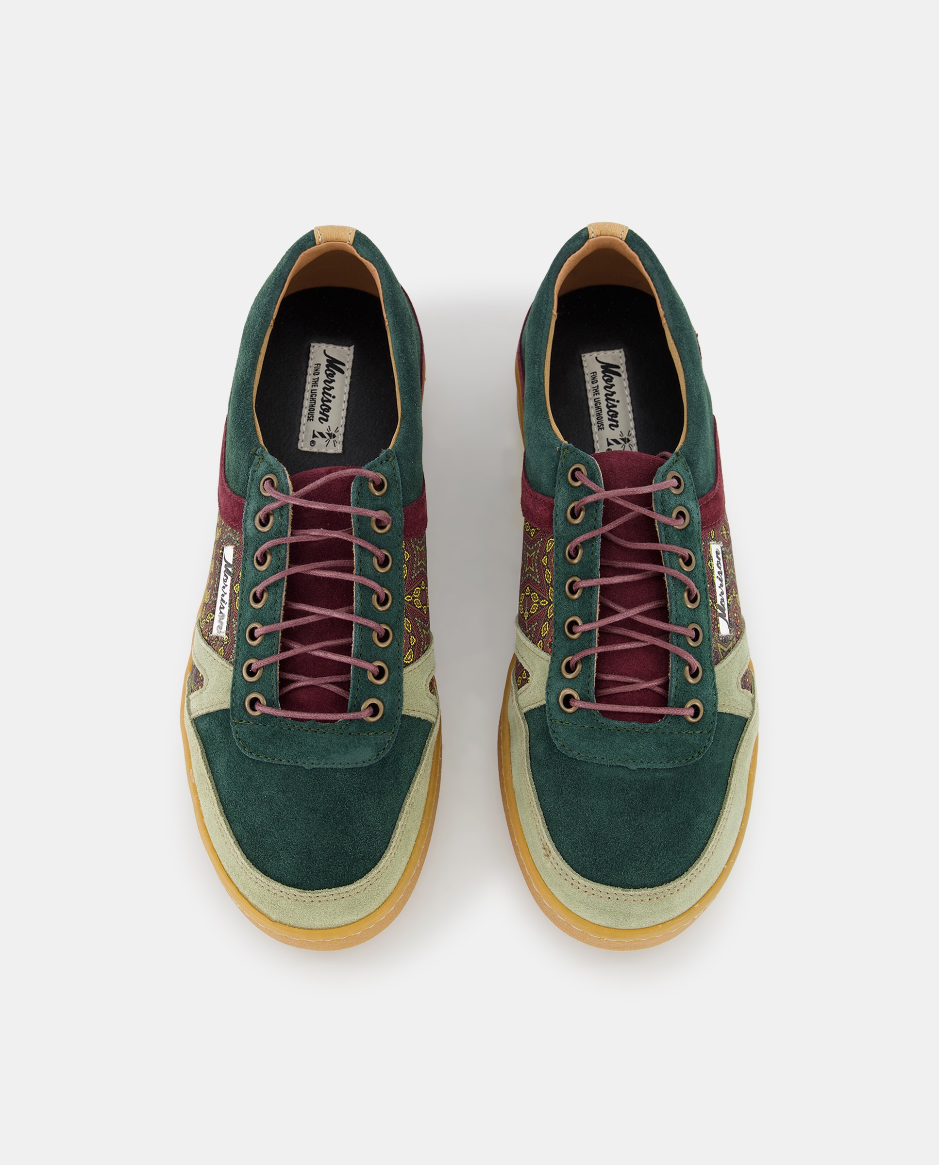 Sapatilhas Baixas Evergreen com Estampado e em Croute - Multicolor Verde-4