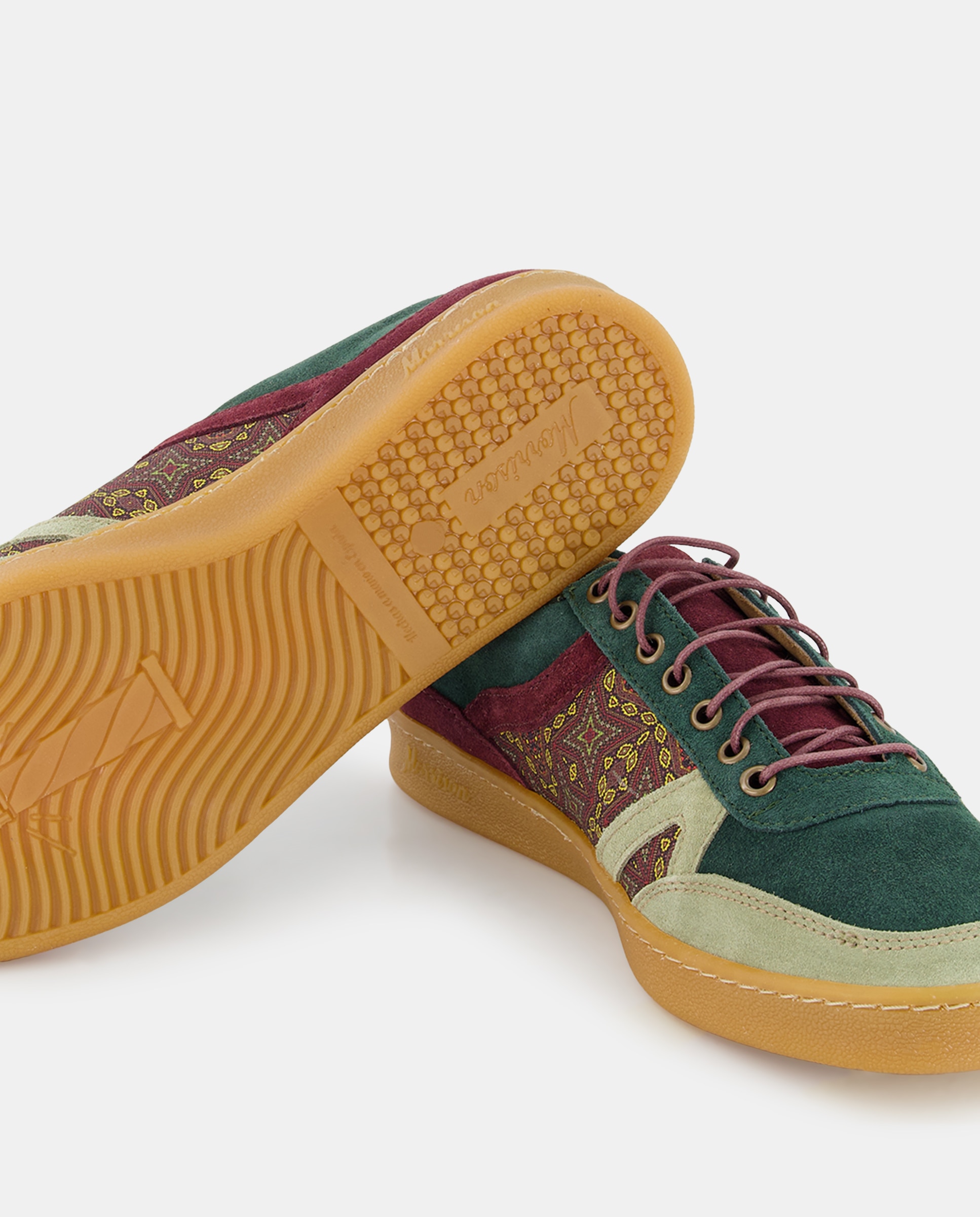Sapatilhas Baixas Evergreen com Estampado e em Croute - Multicolor Verde-5
