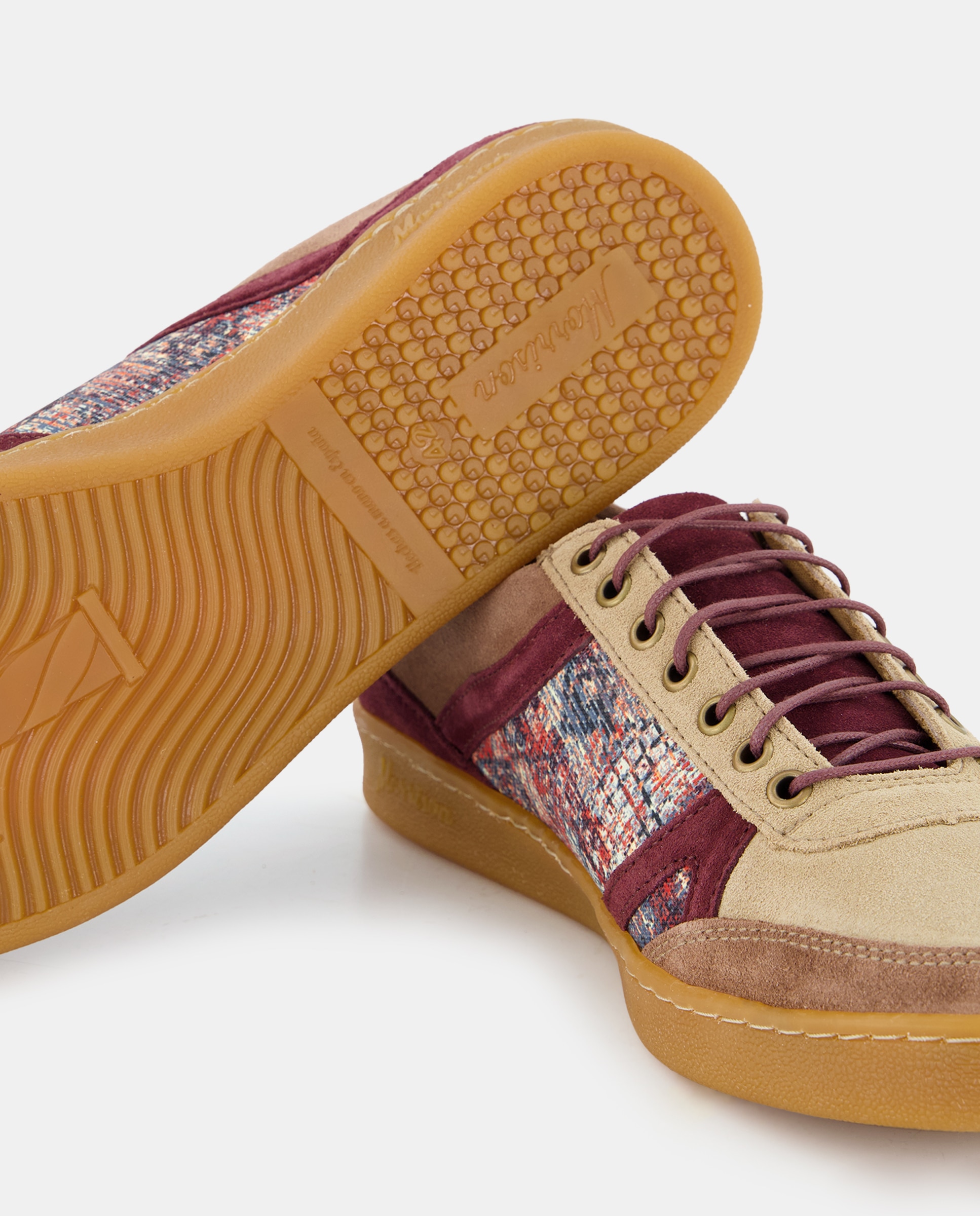 Sapatilhas Baixas Cherokee com Estampado Abstrato, Sola de Borracha e em Croute Bege-7