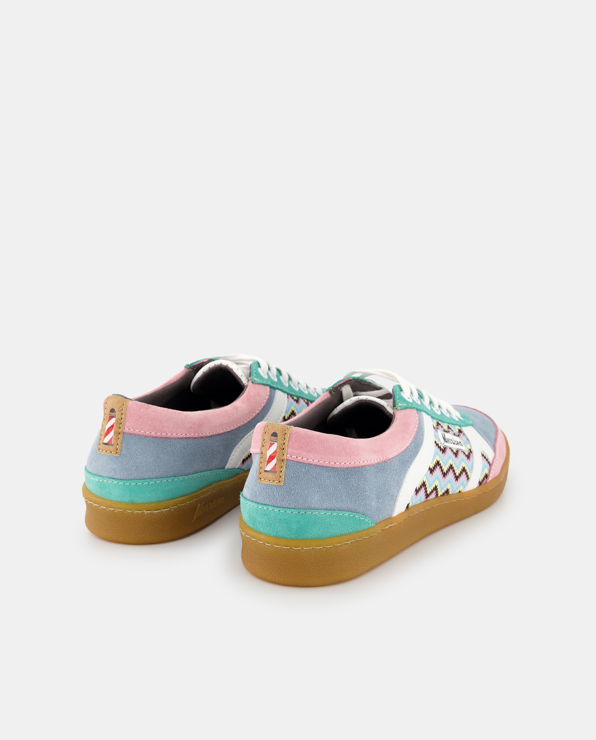 Sapatilhas Baixas Bel-Air com Estampado Vintage e em Croute Multicolor-3