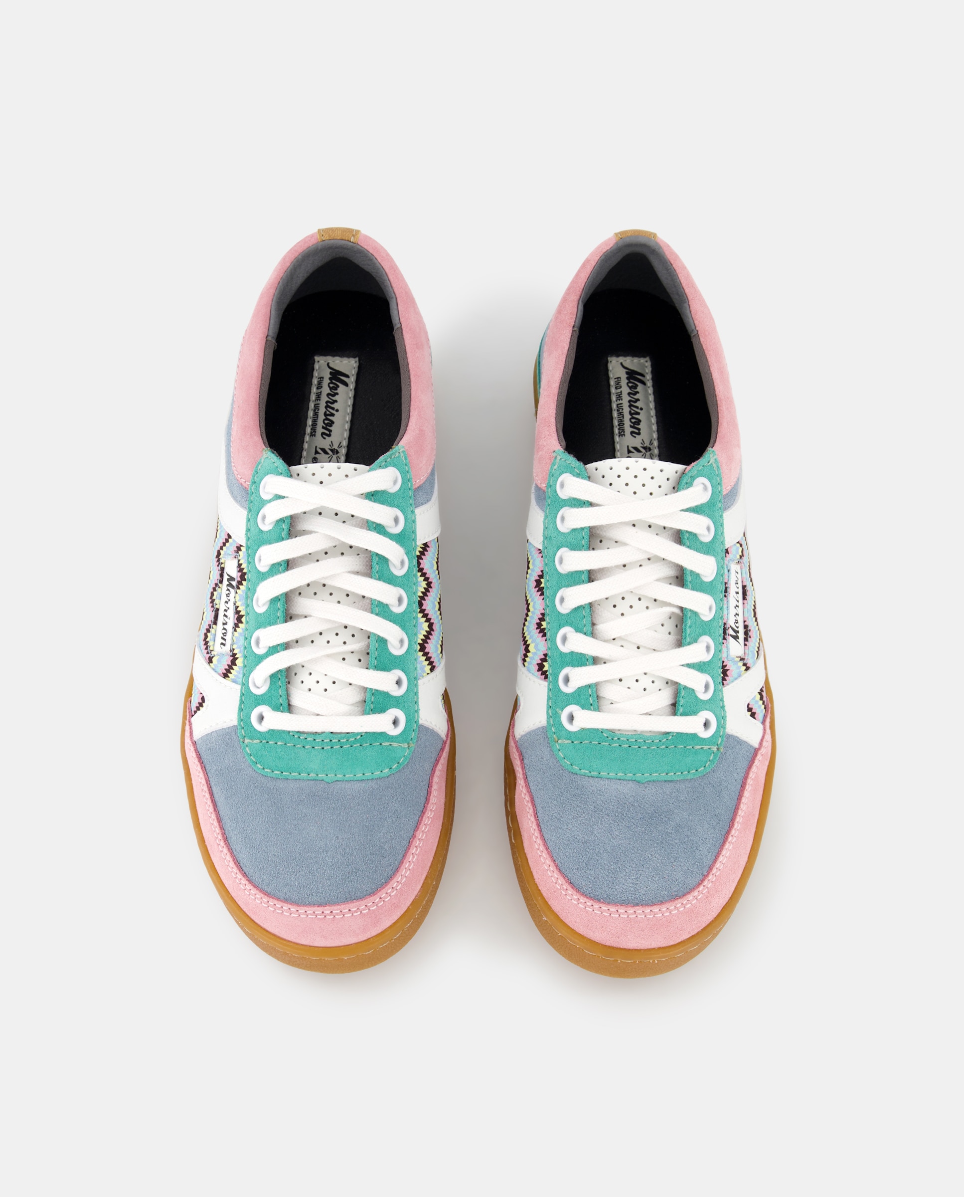 Sapatilhas Baixas Bel-Air com Estampado Vintage e em Croute Multicolor-4