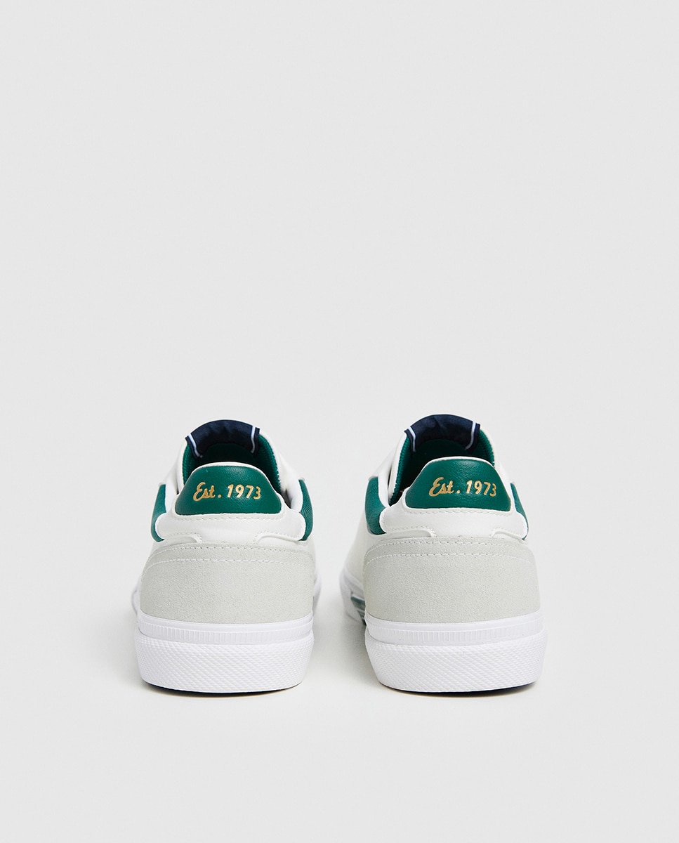 Zapatilla de corte bajo con suela vulcanizada y detalles en contraste de color. - Pepe Jeans - Verde Verde-3