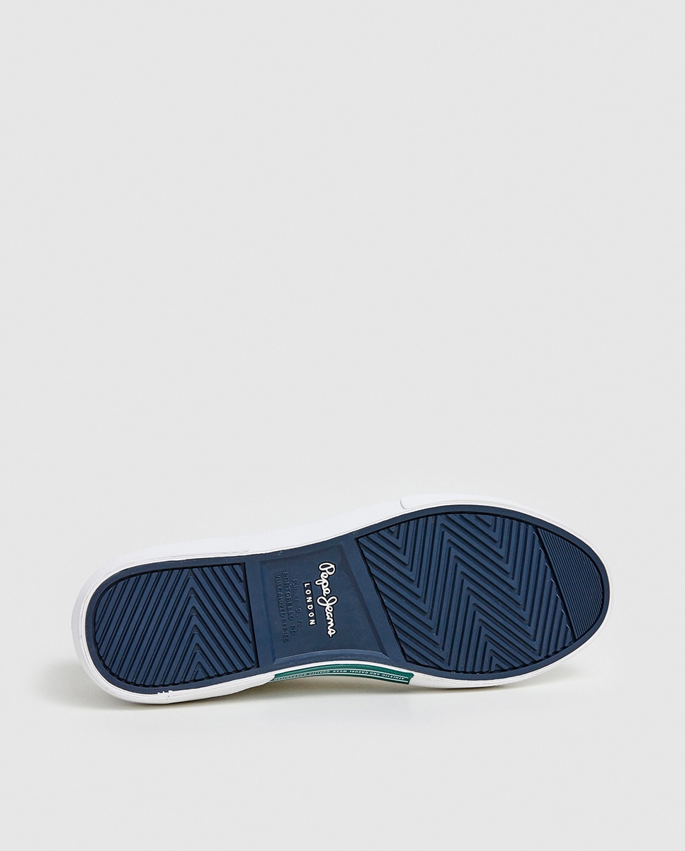 Zapatilla de corte bajo con suela vulcanizada y detalles en contraste de color. - Pepe Jeans - Verde Verde-5