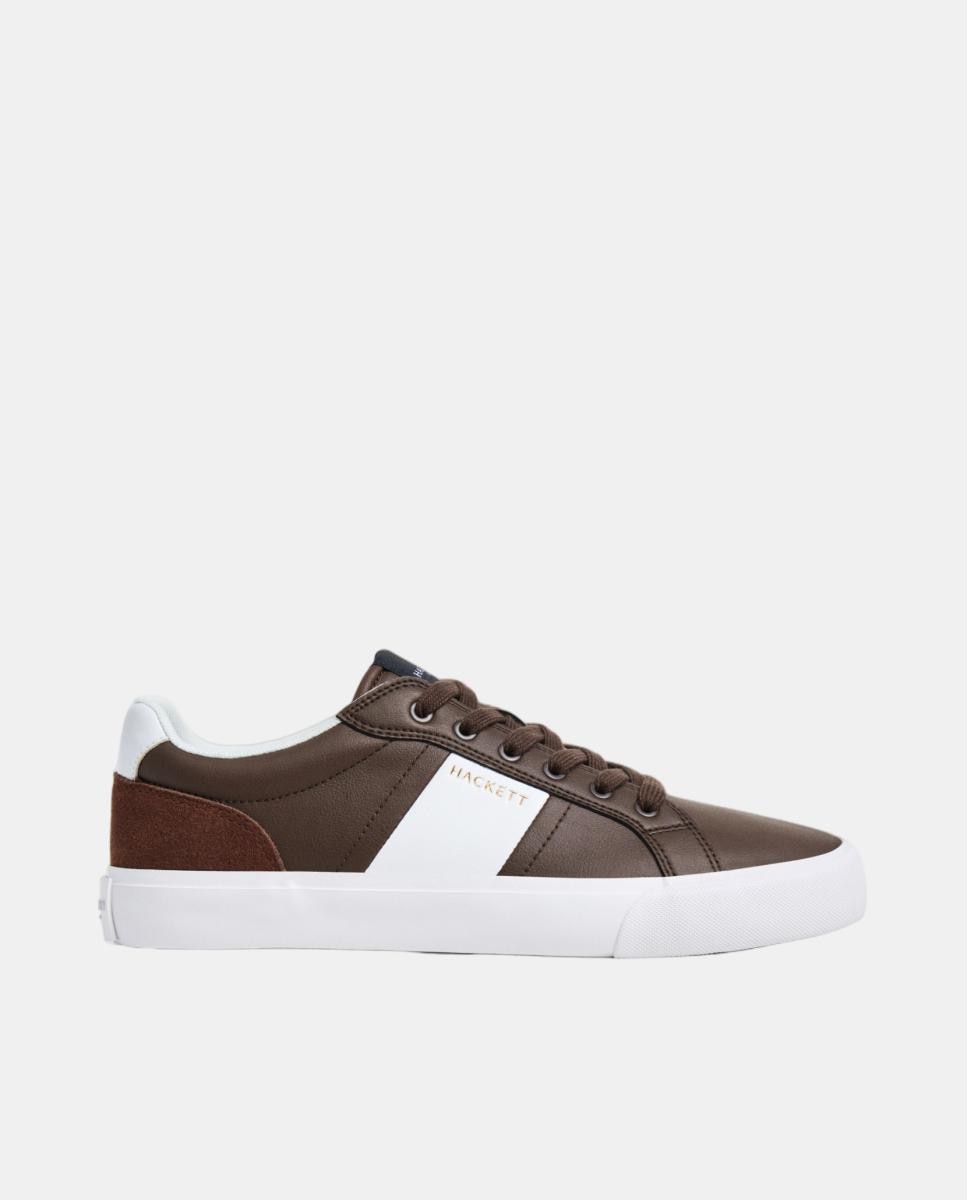 Imagen 0 de Zapatillas deportivas de hombre Blake Handle de cuero con cordones. Marrón oscuro