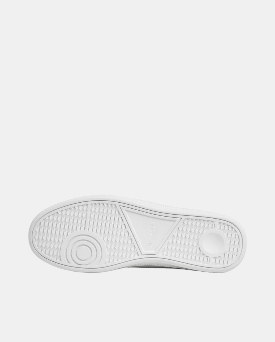 Zapatillas deportivas de hombre de cuero y ante cierre de cordones. - Hackett - Blanco Blanco-6